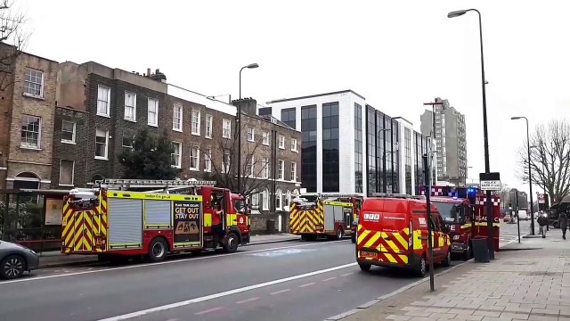 Numerous fire engines respond to warehouse fire in Clapham, London