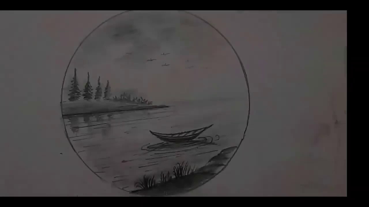 beauty sea beach pencil sketch || sea beach Step by ste ||