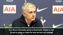 Mourinho jokes with reporter about Bruno Fernandes rumours
