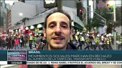 Estudiantes de Sao Paulo rechazan aumento a tarifa del transporte