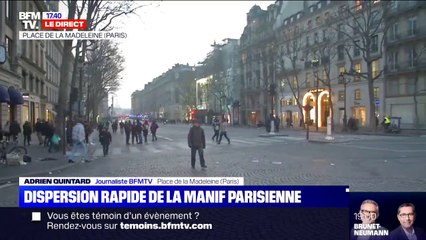 Download Video: Retraites: les manifestants se dispersent rapidement à Paris