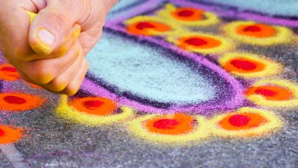 Why this artist spends hours creating sand paintings in New York's Washington Square Park