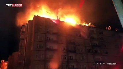 İstasyon Caddesi'nde deprem sonrası yangın