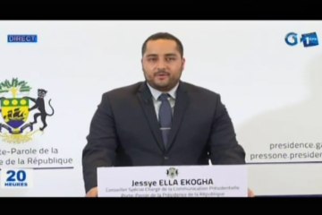 RTG/Conférence de presse du porte-parole du président de la République, Jessye EKOGHA