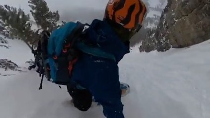 Steep Mountain Is No Match For This Skilled Snowboarder