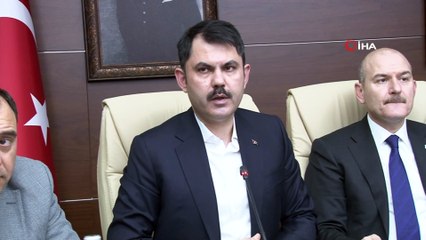 Bakan Murat Kurum: 'Elazığ'ın Sivrice ilçesinde 5 binanın, Malatya Doğanyol'da da 25 binamızın yıkık olduğunun tespitini yaptık'