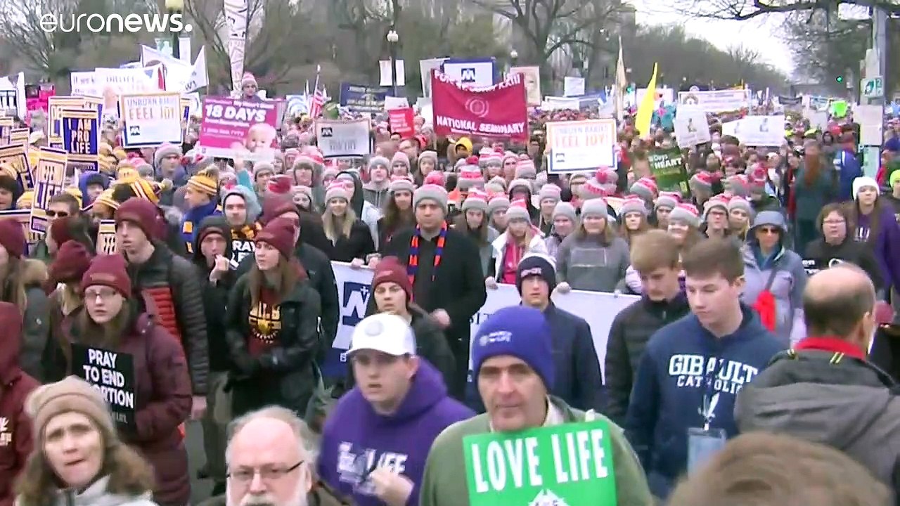 Us-präsident donald trump bei anti-abtreibungsdemo in washington