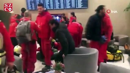 Ulusal Medikal Kurtarma Ekibi Elazığ'a gitmek için havalimanına geldi