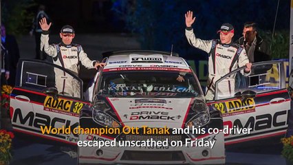 Ott Tanak escapes unhurt after his vehicle meets massive road crash