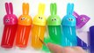 Baby Doll Learn Colors Bunny Molds Jelly Gummy Bath Time Bubble Gum Surprise Colors Clay Slime