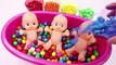 ABC Song Learn Colors MandMs Triple Baby Doll Bath Time and Surprise Toys Ice Cream Cups