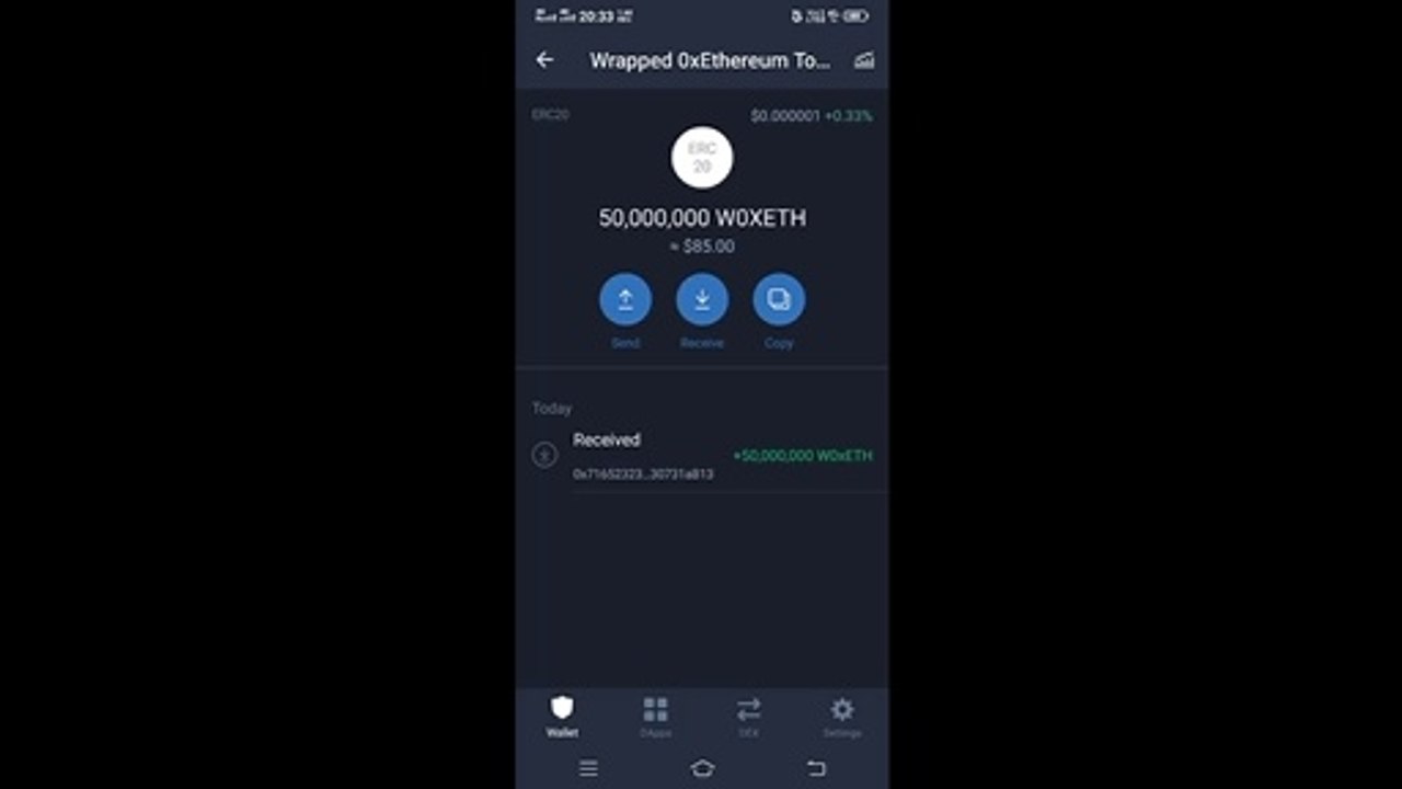 Earn Unlimited W0XETH coin instantly direct in Trust Wallet. Airdrop