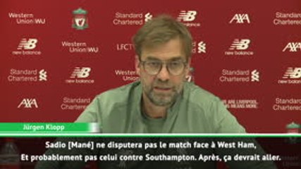 18e j. (en retard) - Klopp confirme l'absence de Mané