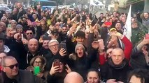 Salvini Comizio organizzato al volo davanti ad un bar ad Altedo (Bologna) (24.01.20)