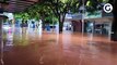 Chuva forte deixa ruas alagadas na cidade de Castelo, no ES