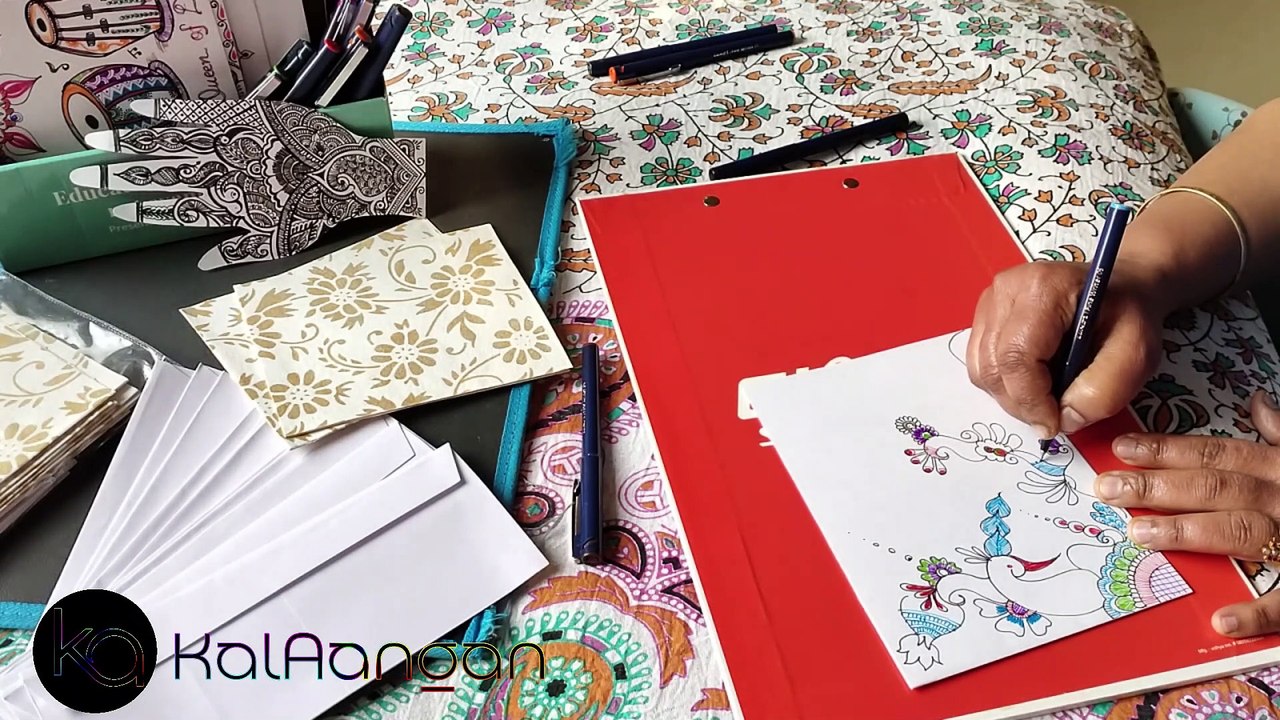 Designer Birthday Greeting Card Handmade Indian Wedding Cards Designs Anniversary Occasion Gift Colorful Arabic Mehendi Hand-drawn Party Card Envelope 2020