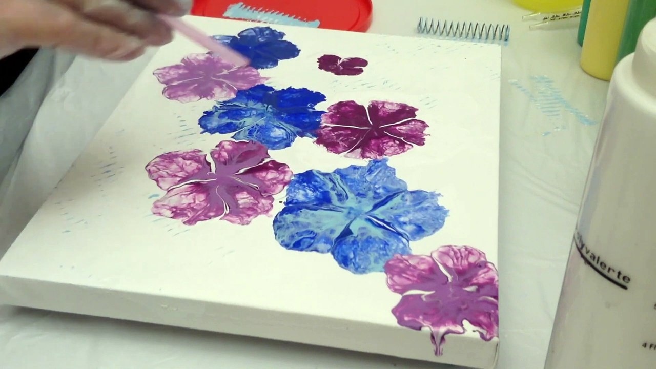 Easy Straw Blown Flowers