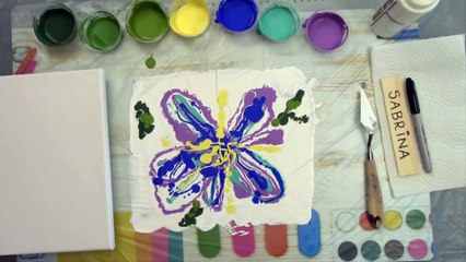 Flower or Beta Fish - Acrylic Reverse Dip - Easy Abstract Painting
