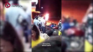 Homem coloca fogo em motocicleta após ser autuado durante blitz em Itapipoca