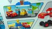 Lego Duplo Disney Cars 3 Race Toys Unboxing Lightning McQueen Jackson Storm Tow Mater Garage Set