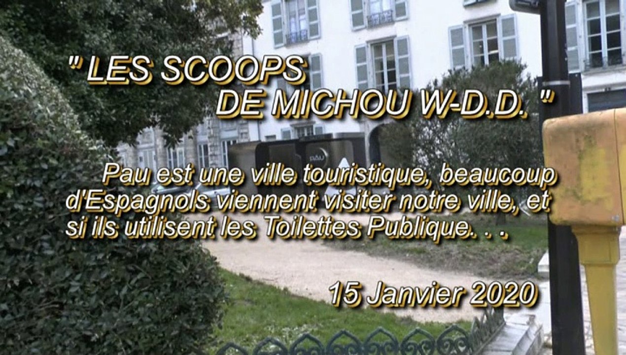 LES SCOOPS DE MICHOU W-D.D. - 15 JANVIER 2020 - PAU - POUR SORTIR DES TOILETTES PUBLIQUE EXPLICATIONS EN FRANÇAIS ET EN ANGLAIS. . .