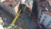 Mustafa Paşa Mahallesi'nde arama kurtarma çalışmaları havadan görüntülendi