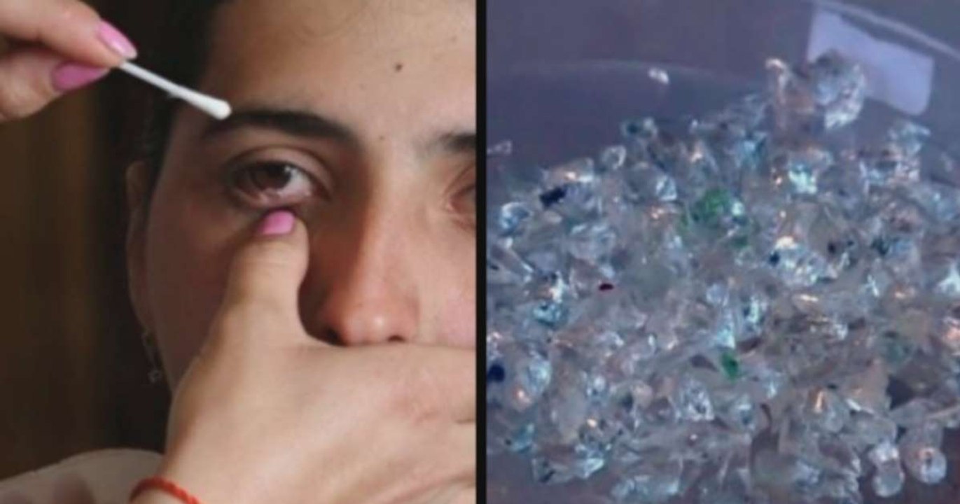 Cette jeune femme pleure des larmes de cristal