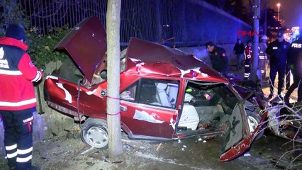 Maslak’ta takla atan otomobil hurdaya döndü: 1’i ağır, 3 yaralı
