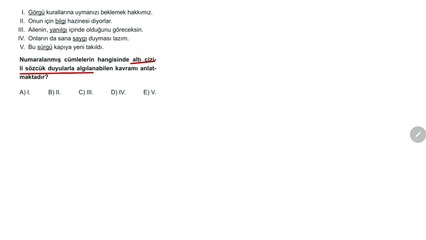 Sıradışı Analiz Yayınları TYT 4. Deneme Sınavı - Türkçe 1. Soru