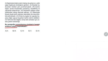 Sıradışı Analiz Yayınları TYT 4. Deneme Sınavı - Türkçe 23. Soru