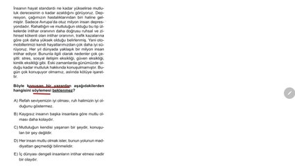 Sıradışı Analiz Yayınları TYT 4. Deneme Sınavı - Türkçe 35. Soru