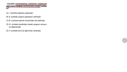 Sıradışı Analiz Yayınları TYT 4. Deneme Sınavı - Türkçe 40. Soru