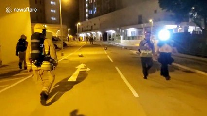 Coronavirus: Furious Hong Kong residents set fire to "secret quarantine facility"