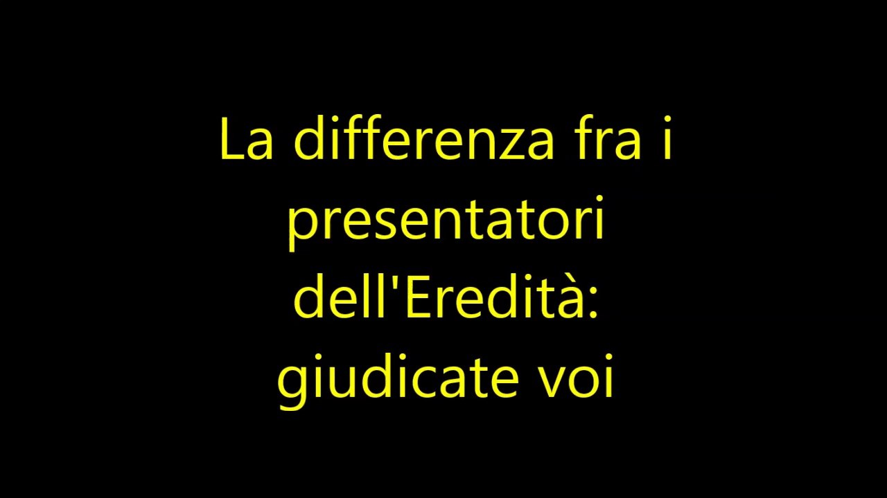 Scegliete il presentatore