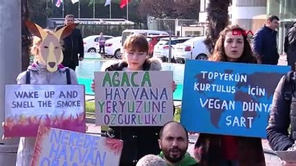 Avustralya Başkonsolosluğu önünde 'Deve' protestosu