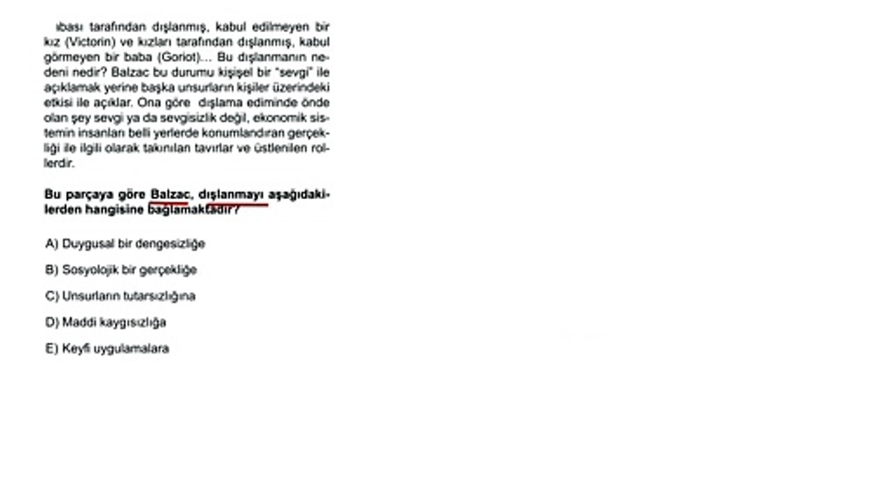 Sıradışı Analiz Yayınları TYT 5. Deneme Sınavı - Türkçe 34. Soru