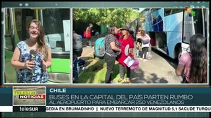 Chile: autobuses trasladan a 250 venezolanos que volverán a su país