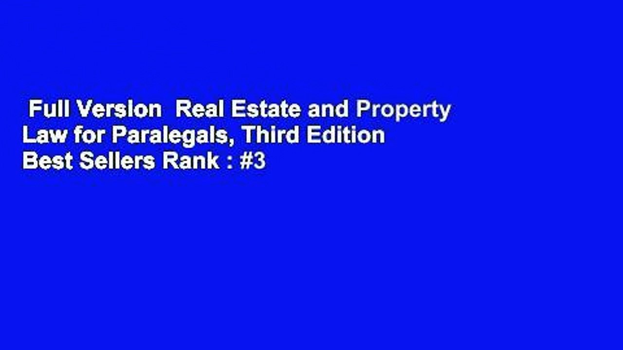 Full Version Real Estate and Property Law for Paralegals, Third Edition