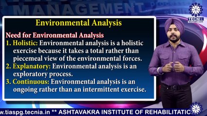 BBA || Mr. Inderpreet Singh ||  Concept Need And Characteristics of Environmental Analysis || TIAS || TECNIA TV
