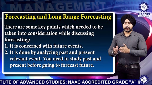 BBA || Mr. Inderpreet Singh || Forecasting, Long Range Forecasting || TIAS || TECNIA TV