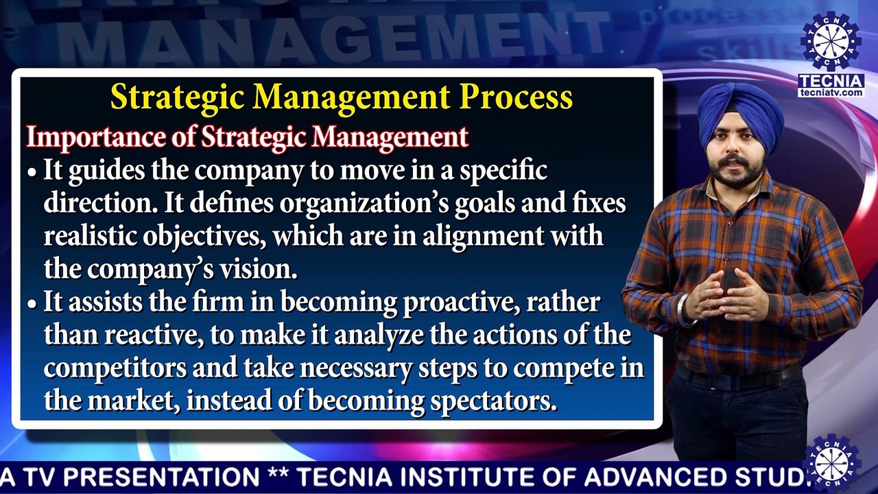 BBA || Mr. Inderpreet Singh || Strategic Management Process || TIAS || TECNIA TV