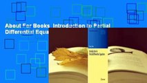 About For Books  Introduction to Partial Differential Equations Complete
