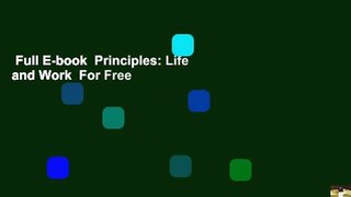 Full E-book  Principles: Life and Work  For Free