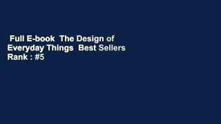 Full E-book  The Design of Everyday Things  Best Sellers Rank : #5