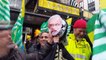 Kashmir solidarity demonstration sees protesters hit Modi mask with shoe