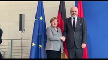 Report TV - Konferenca e donatorëve për tërmetin, Rama takon Merkel