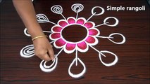 Beautiful rangoli designs with colours   simple freehand kolam   muggulu without dots