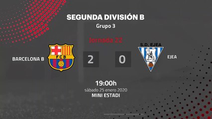 Resumen partido entre Barcelona B y Ejea Jornada 22 Segunda División B