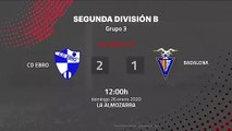 Resumen partido entre CD Ebro y Badalona Jornada 22 Segunda División B