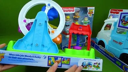 Скачать видео: Fisher Price Little People Toy Story 4 Toys Camperground RV Buzz Lightyear Woody Toddler Kids Toys